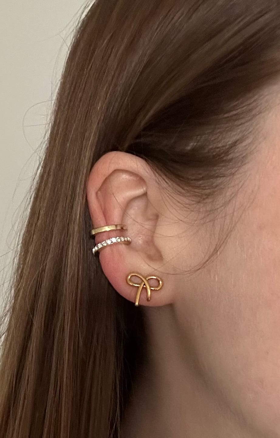 Customer photo review of Alice Clip On Earrings in Gold