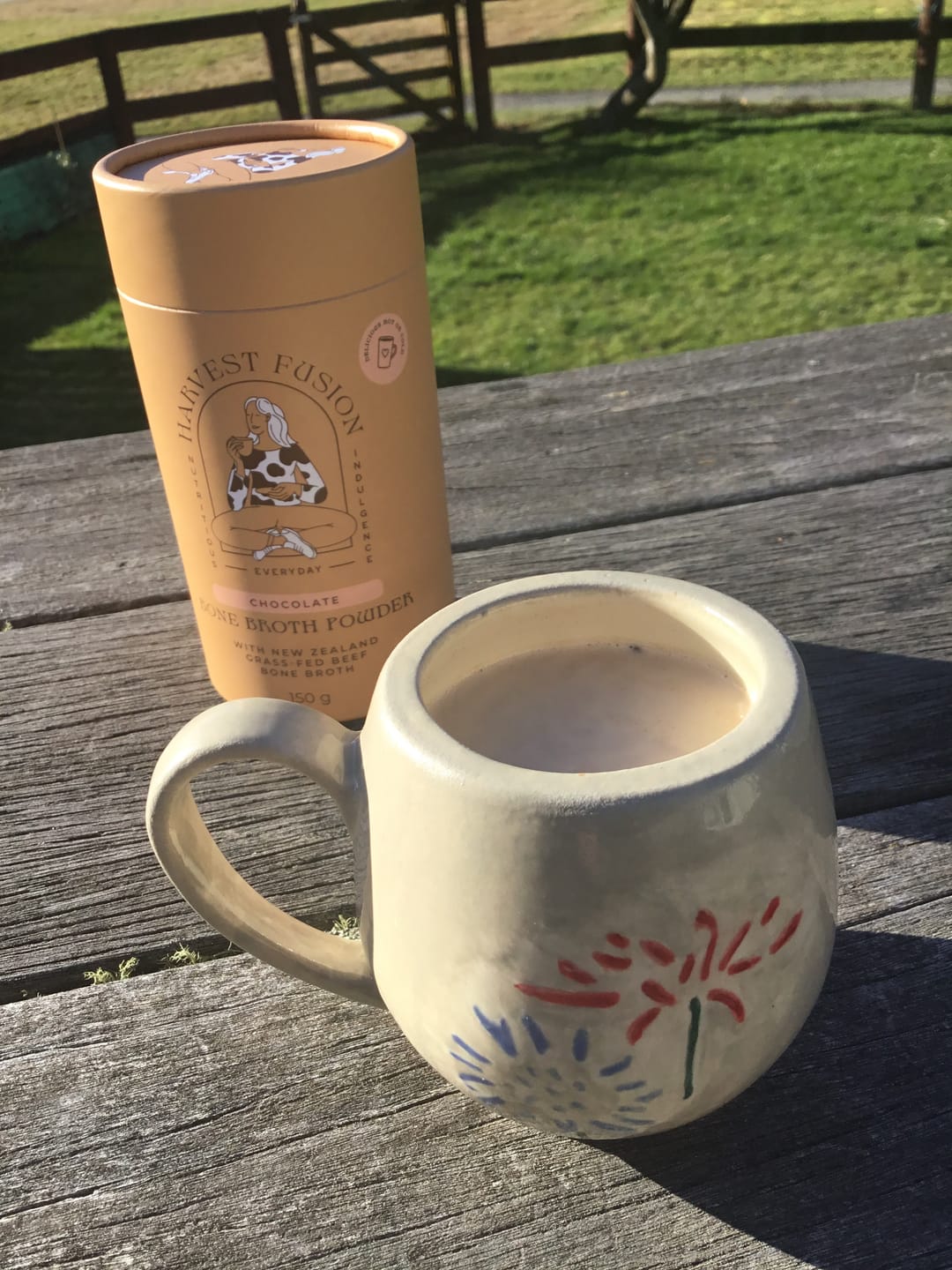 Customer photo review of Chocolate Bone Broth Powder