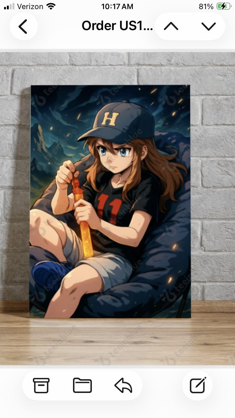 Customer photo review of Personalized Canvas - Portrait in Anime style