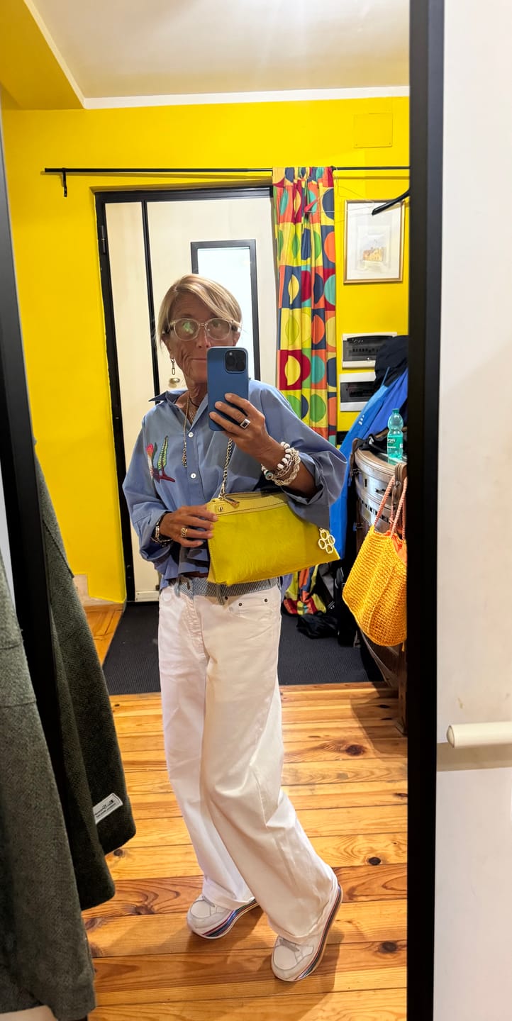 Customer photo review of BORSA SOFY BAGUETTE CAVALLINO GIALLO