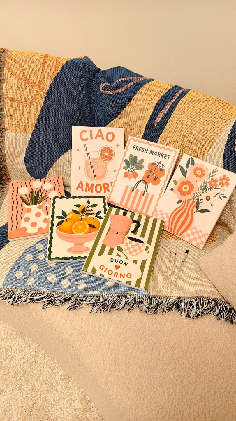 Customer photo review of 6 Mini Paintings - Pink Market Set