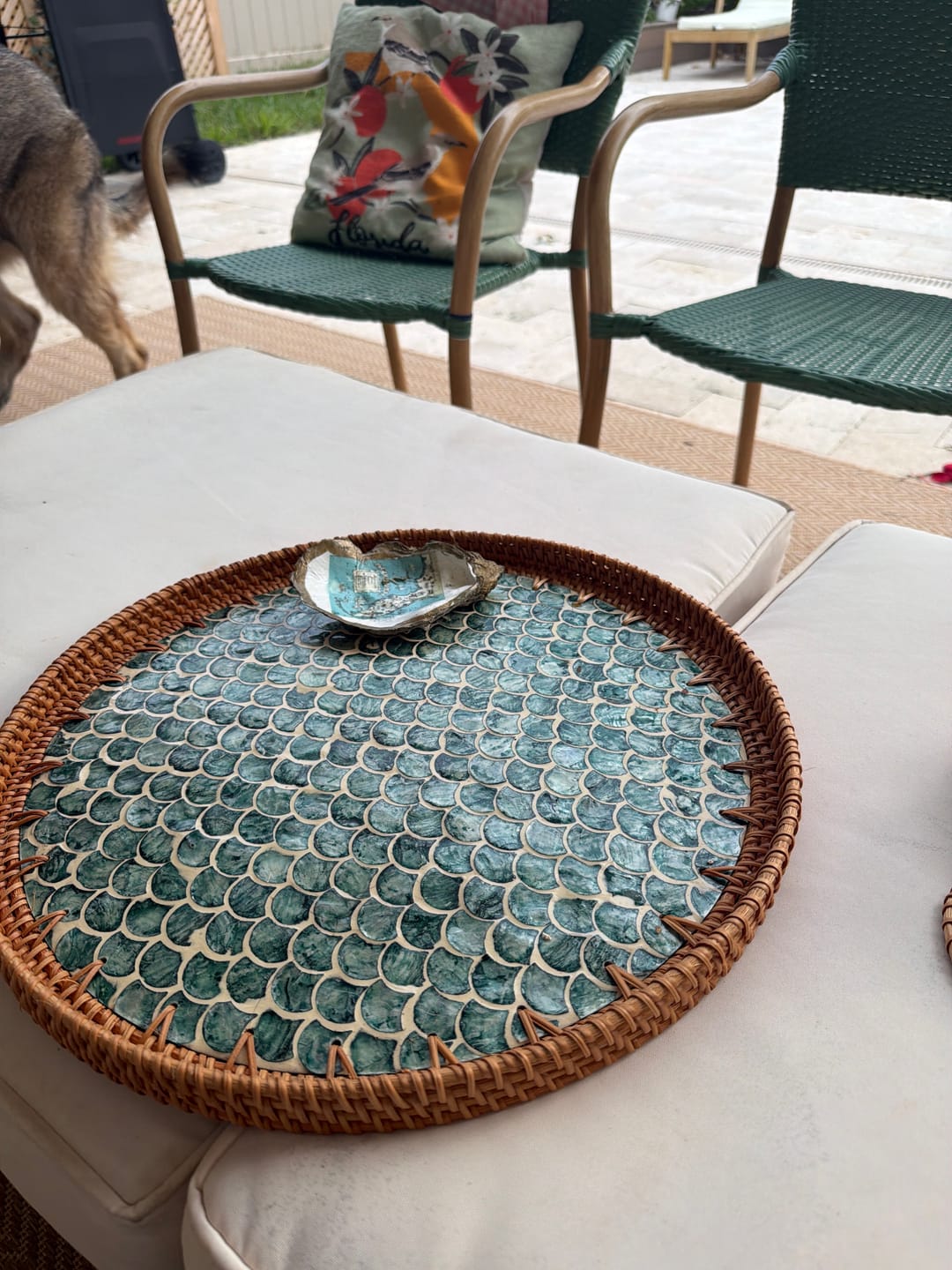 Customer photo review of Sirena Large Rattan Tray