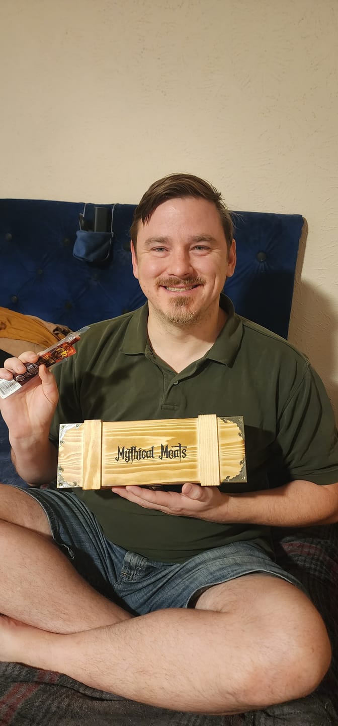 Customer photo review of Mythical Meats® DELUXE Loot Crate - 20 Snack Sticks Included!