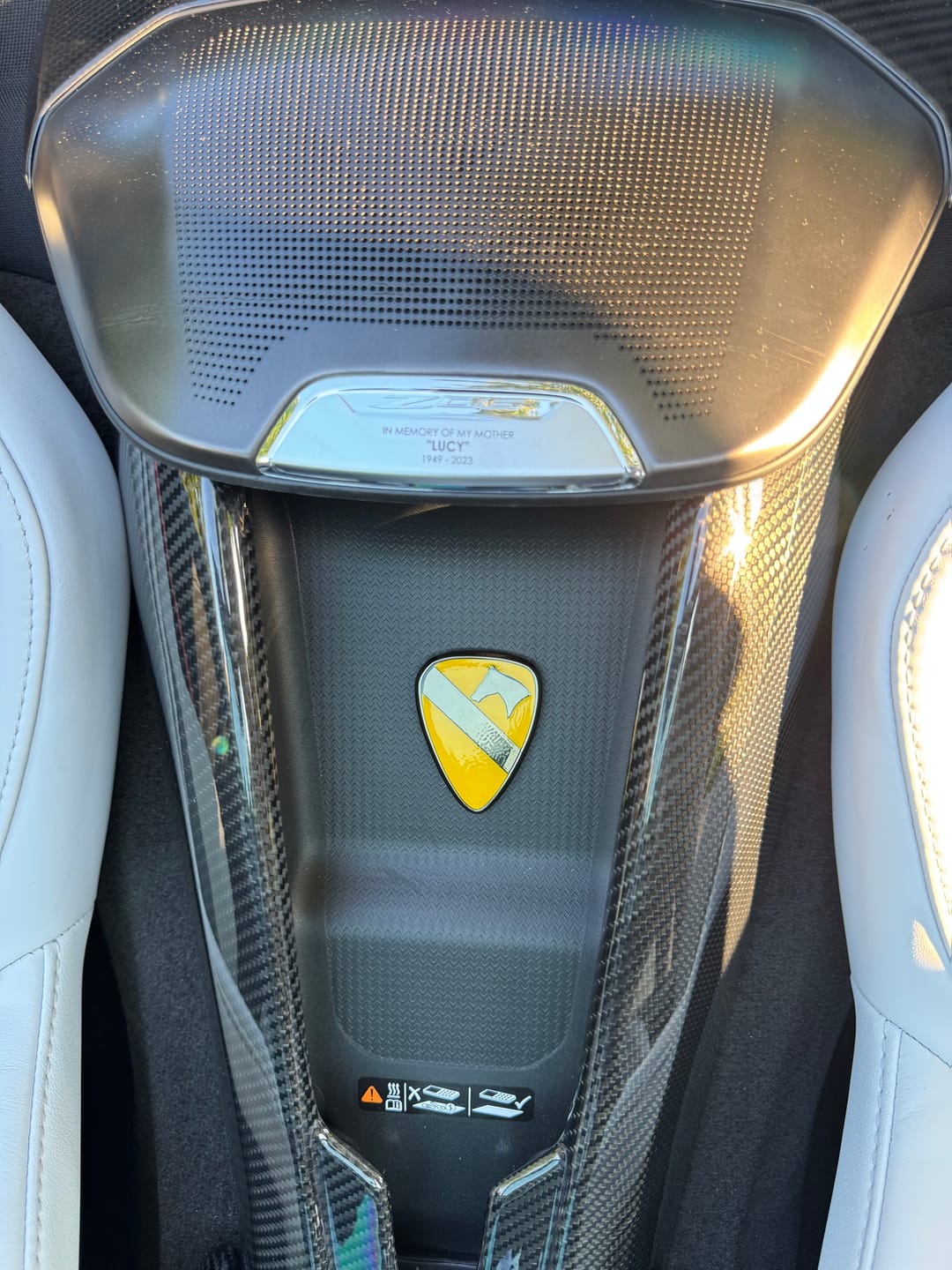 Customer photo review of Corvette C8 DRY CARBON FIBER Center Console Armrest Cover