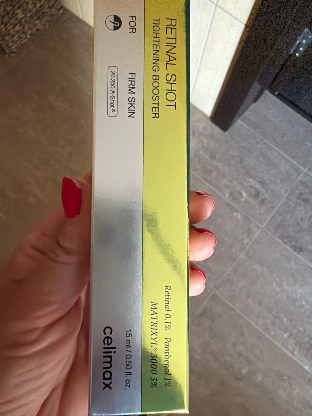 Customer photo review of Liftinga efektu piešķirošs krēms-būsteris ar retinālu Celimax THE -A Retinal Shot Tightening Booster