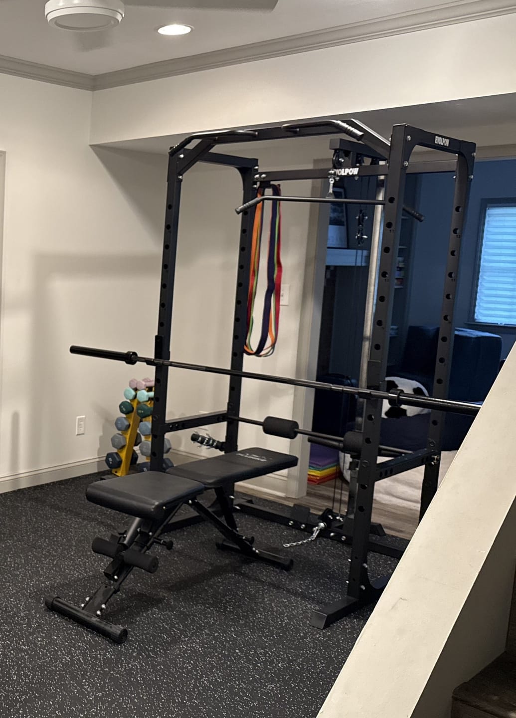 Customer photo review of EVOLPOW P2A Brute All-in-One Power Rack Home Gym - For Beginner