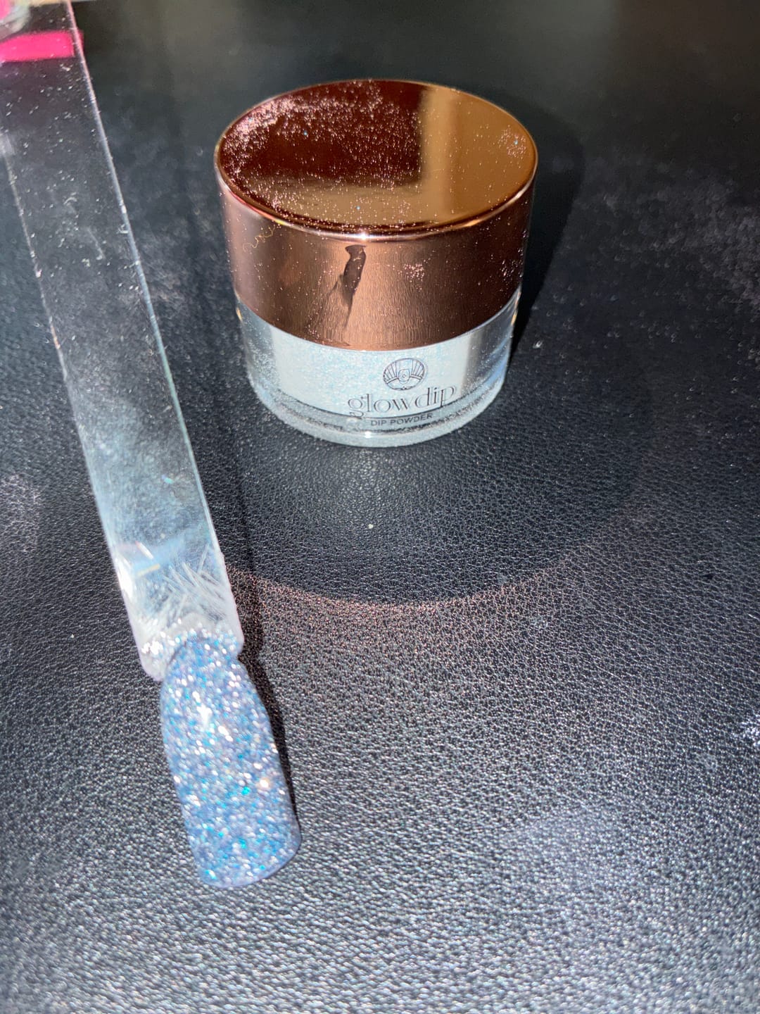 Customer photo review of Frozen Sky Dipping Powder