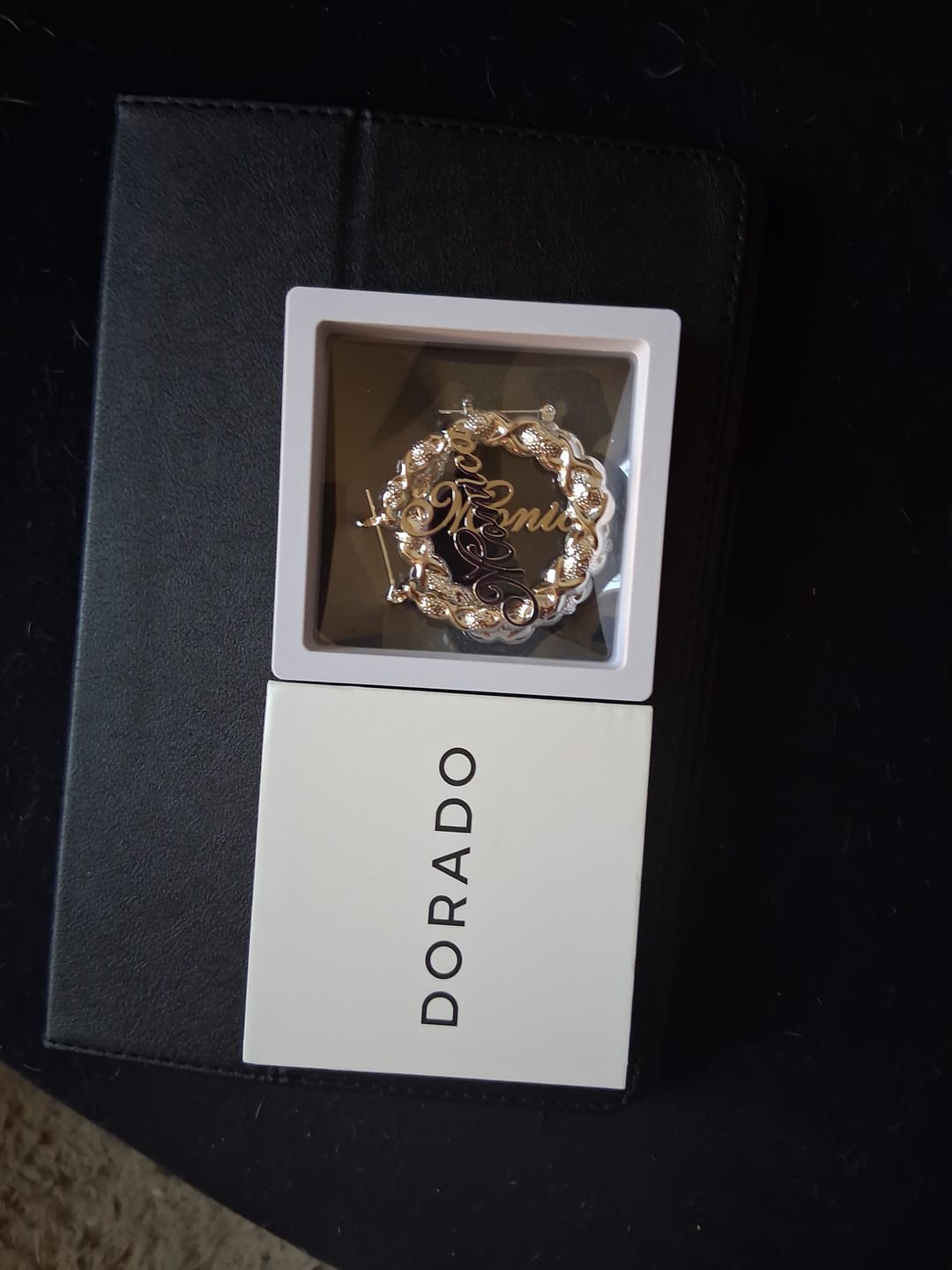 Customer photo review of XOXO Name Hoop Earrings
