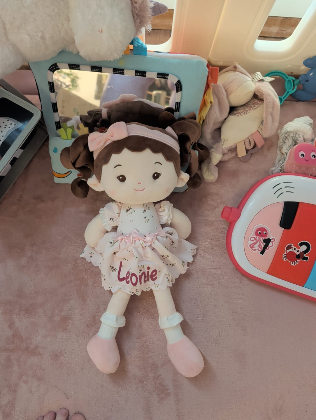 Customer photo review of Leyadoll Soft Plush Personalized Leya Doll, My First Baby Doll