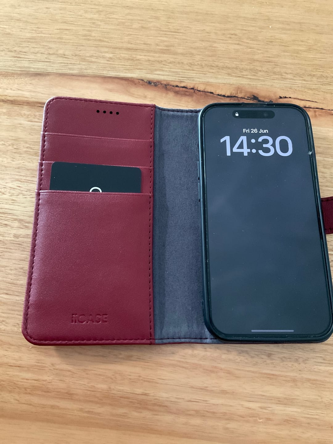 Customer photo review of Classic Design Genuine Leather Wallet iPhone Case