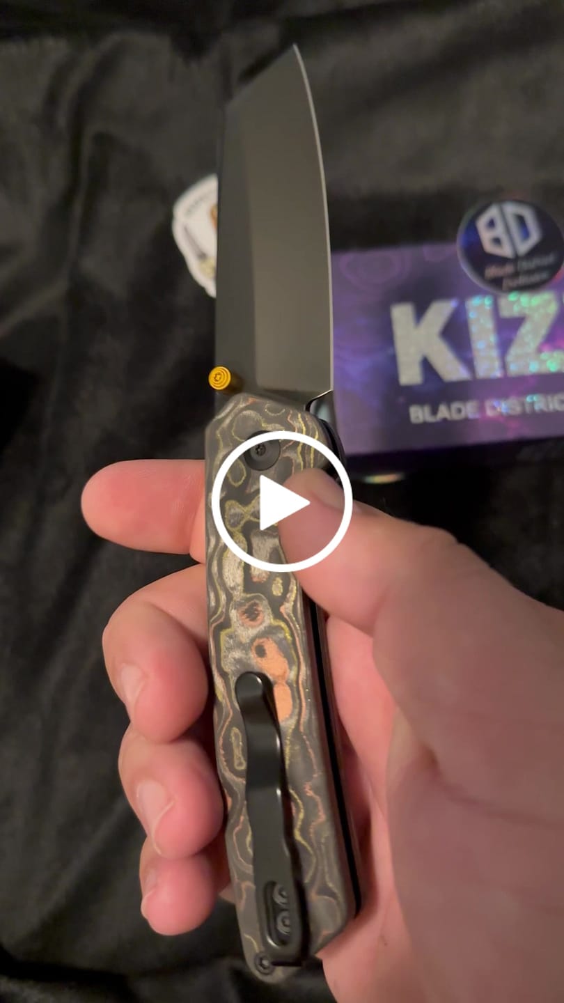 Customer video review of Kizer Madrac Button Liner Lock Camo Carbon Mirror DLC S45VN BLADE DISTRICT EXCLUSIVE