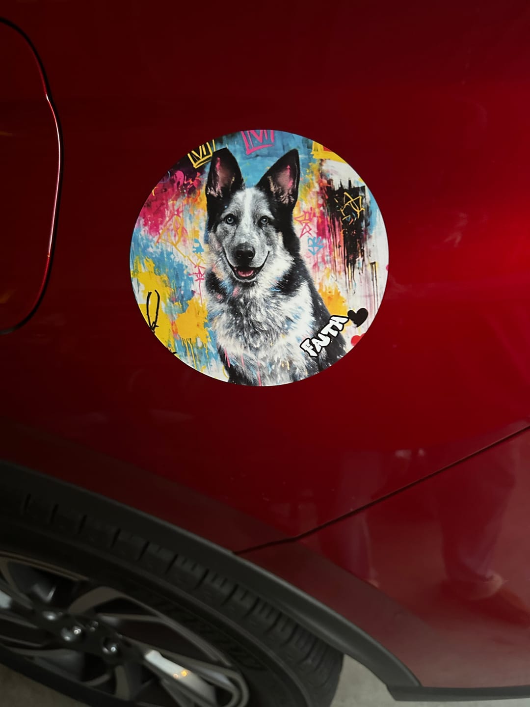 Customer photo review of Graffiti - Personalized Car Magnet