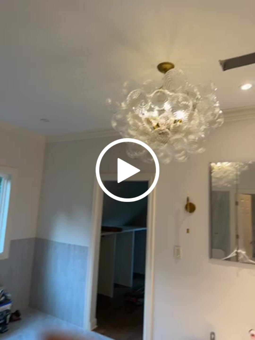 Customer video review of Brass Cluster Ribbed Glass Globe Bubble Chandelier