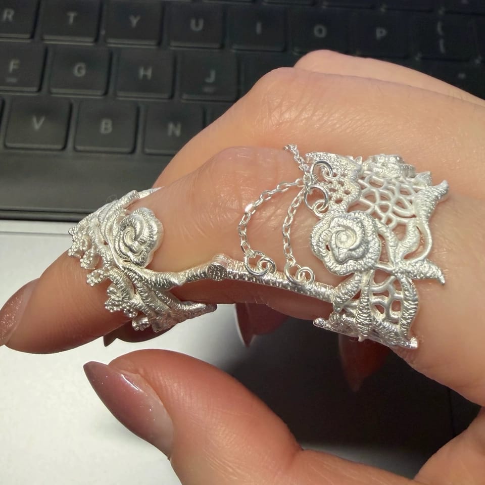Customer photo review of Rebellious Tenderness Baroque Lace Adjustable Ring™