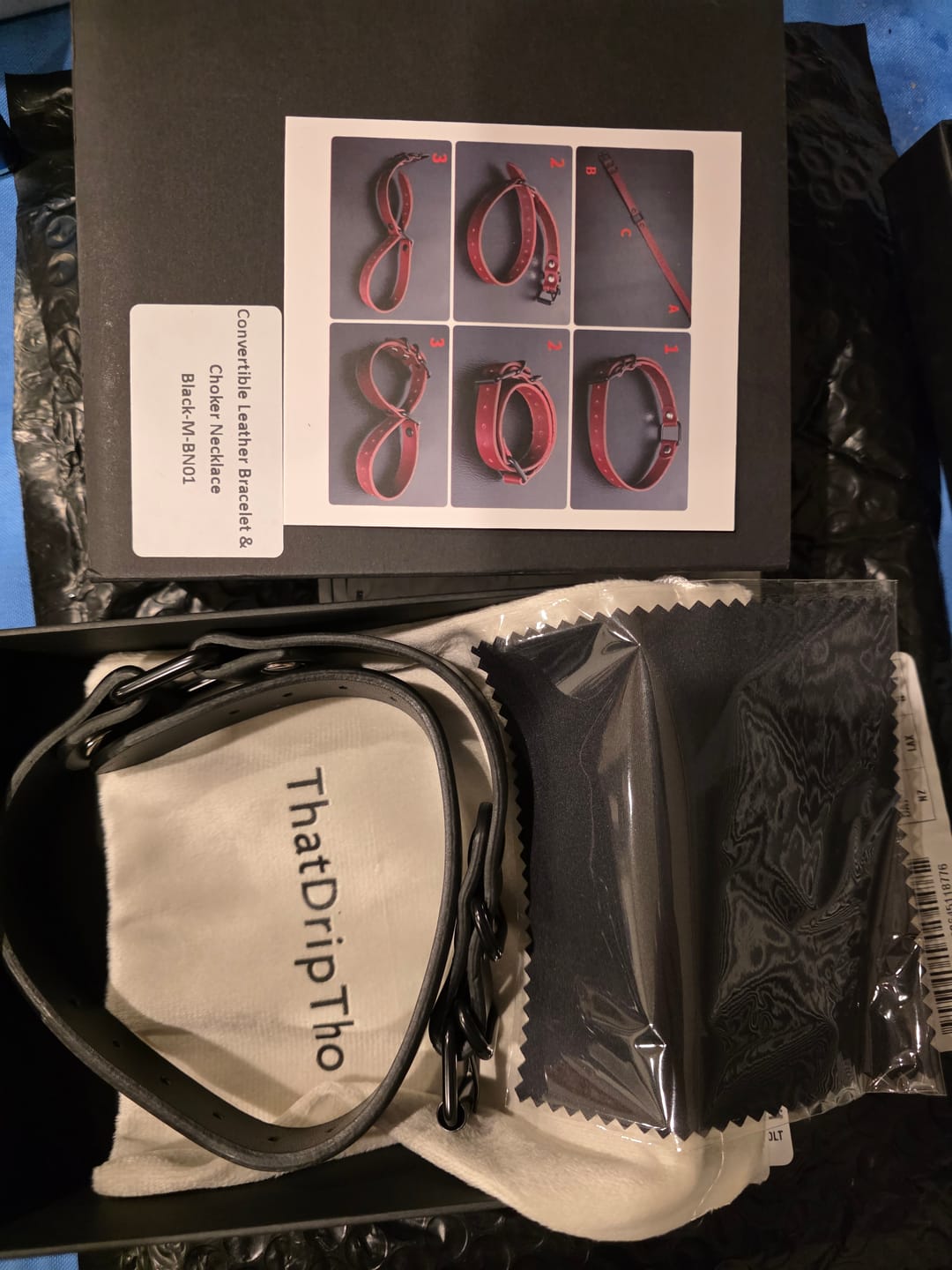Customer photo review of Luxe Chain( 3 in 1 Convertible Leather Bracelet, Handcuffs & Choker Necklace)