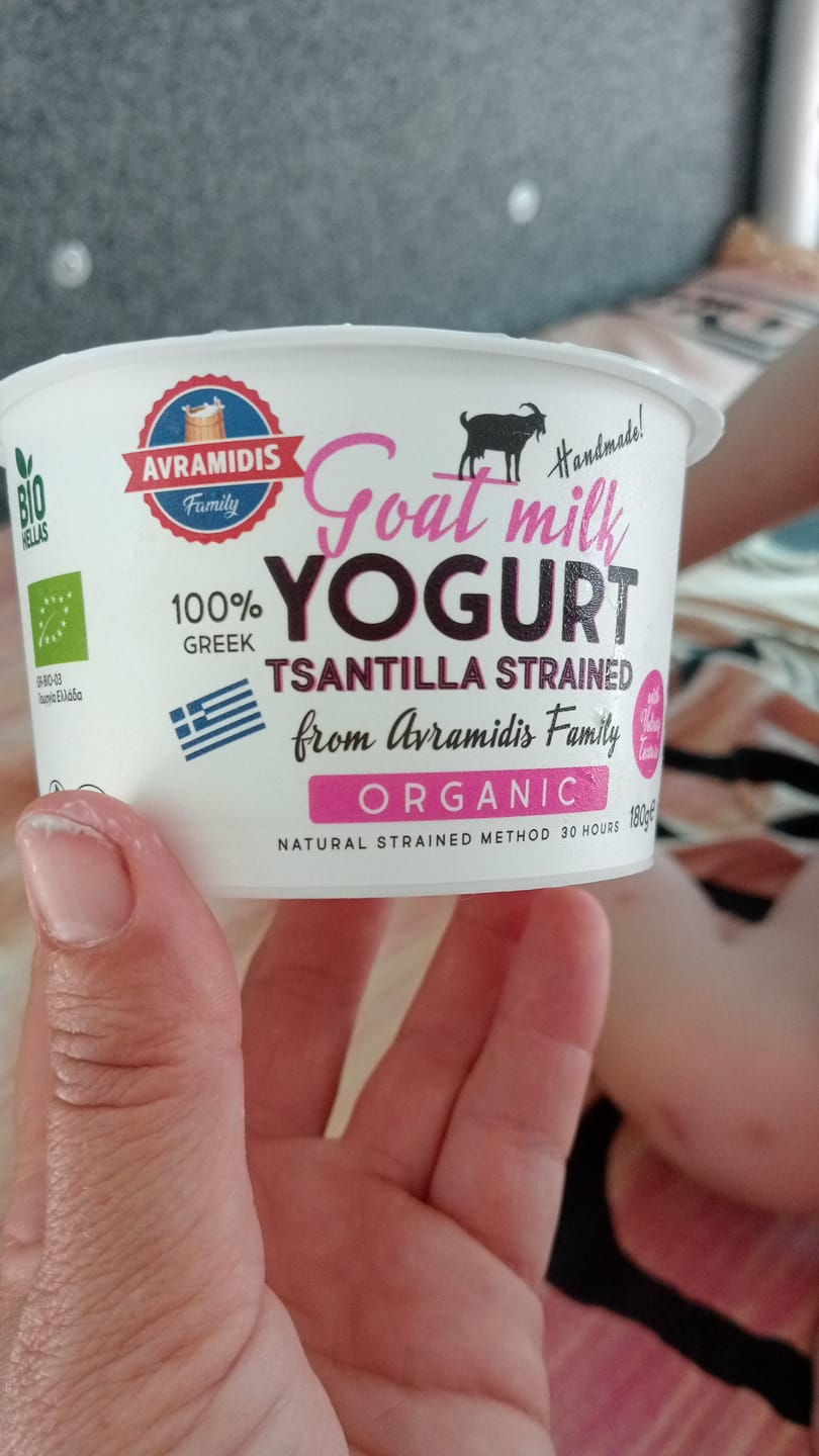 Customer photo review of Organic Goat “Tsantilas” Strained Greek Yogurt 9% – Creamy, High in Protein (3x180g)