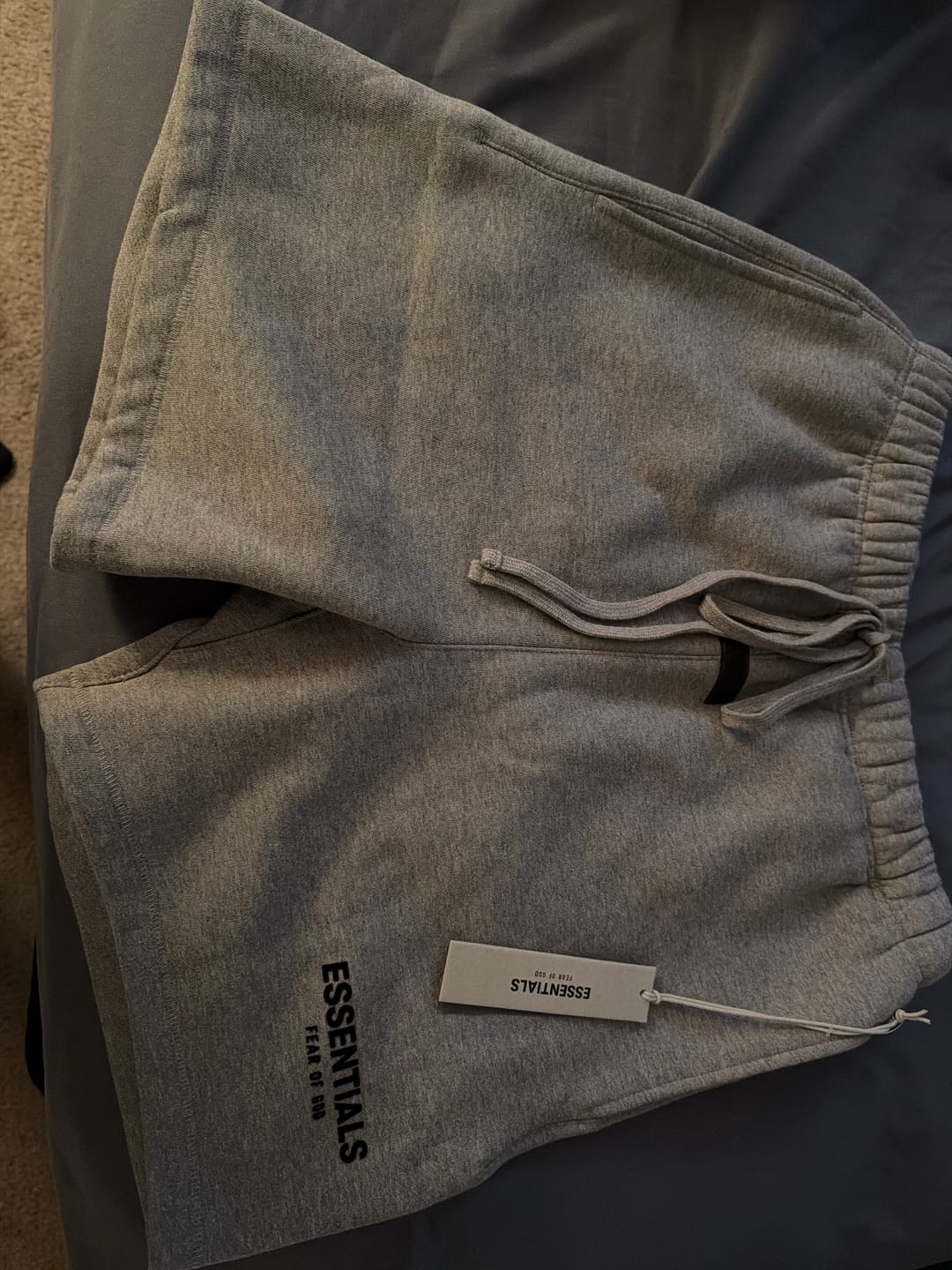 Customer photo review of Fear of God Essentials Sweatshort Dark Oatmeal