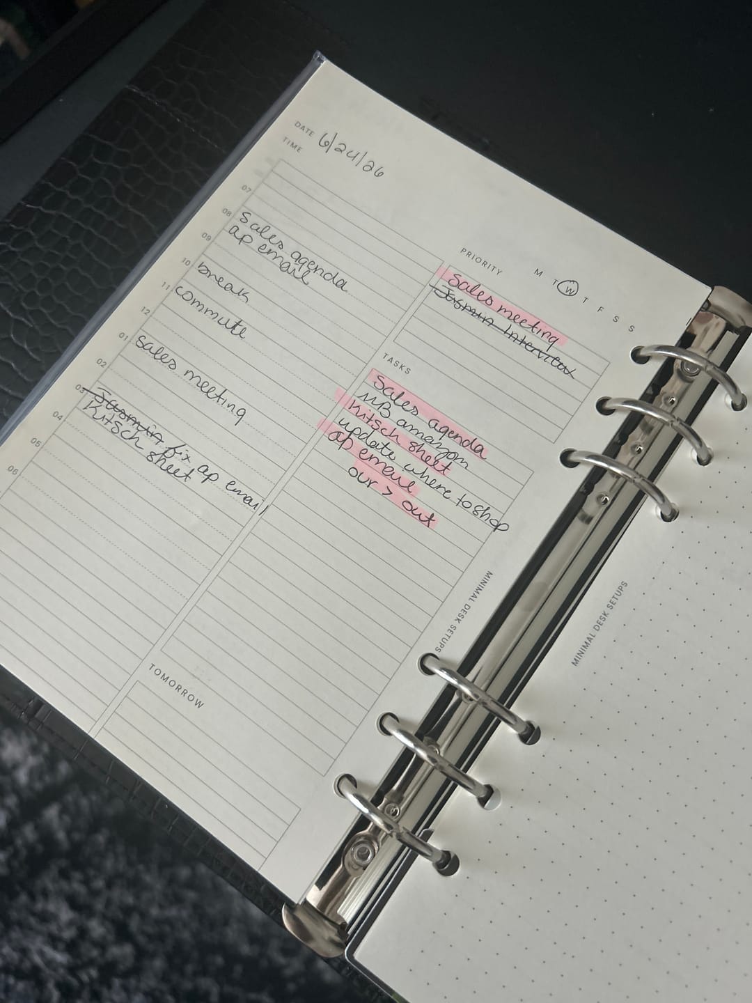 Customer photo review of A5 Planner Inserts