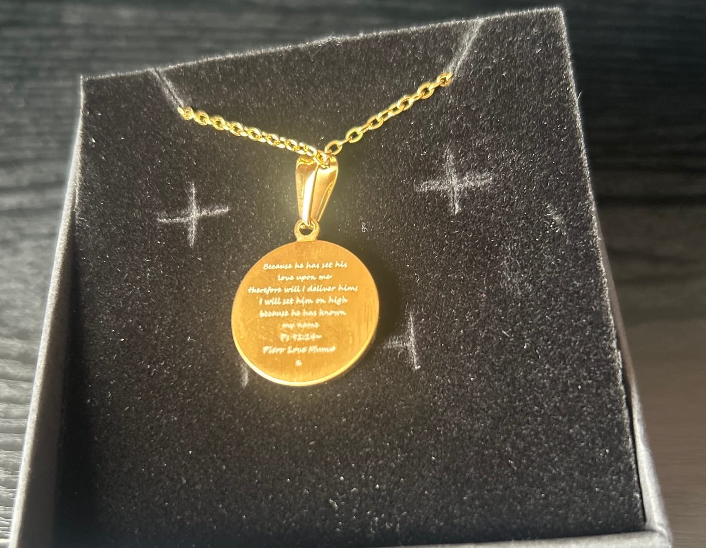 Customer photo review of "To My Son" - Compass Pendant