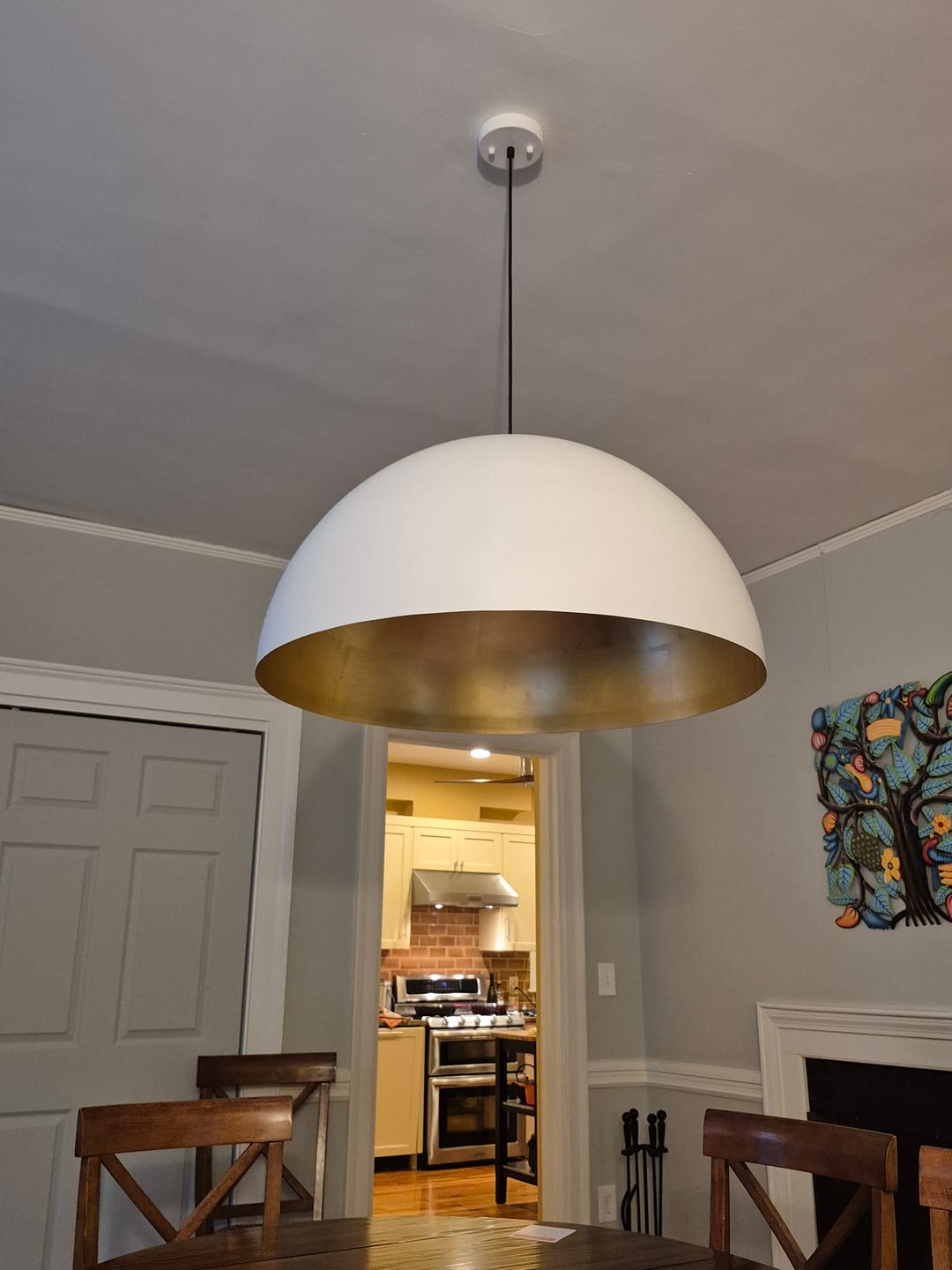 Customer photo review of Oversized Metal Dome Pendant Light