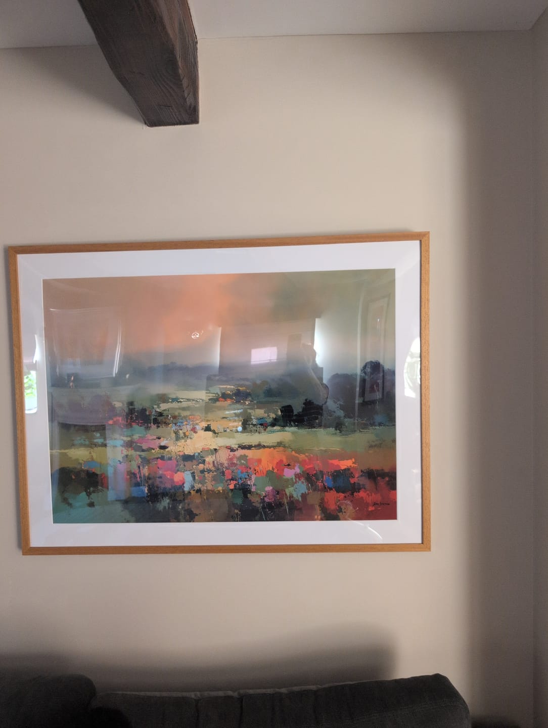 Customer photo review of Vibrant Abstract Fields And Soft Pastel Sky Framed Art Print