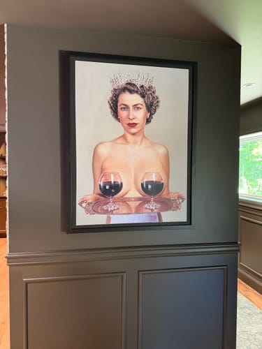 Customer's 'Majestic' art print, framed and displayed on a dark gray wall.