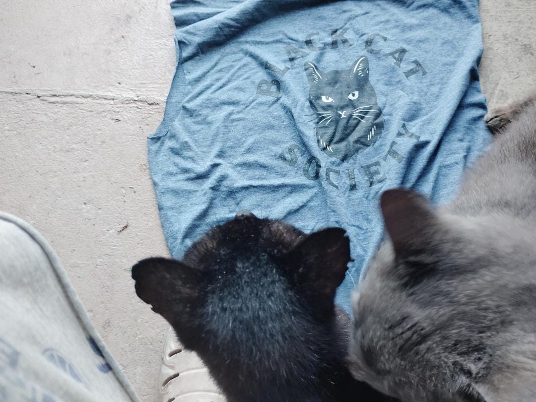 Customer photo review of Black Cat Society Tee