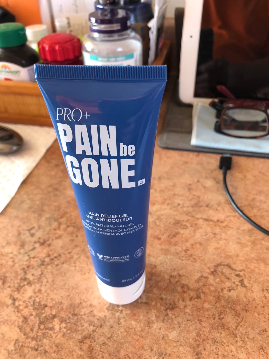 Customer photo review of Pain Be Gone PRO+ | Pain Relief Gel | 99.2% Natural | Arnica Complex with Menthol