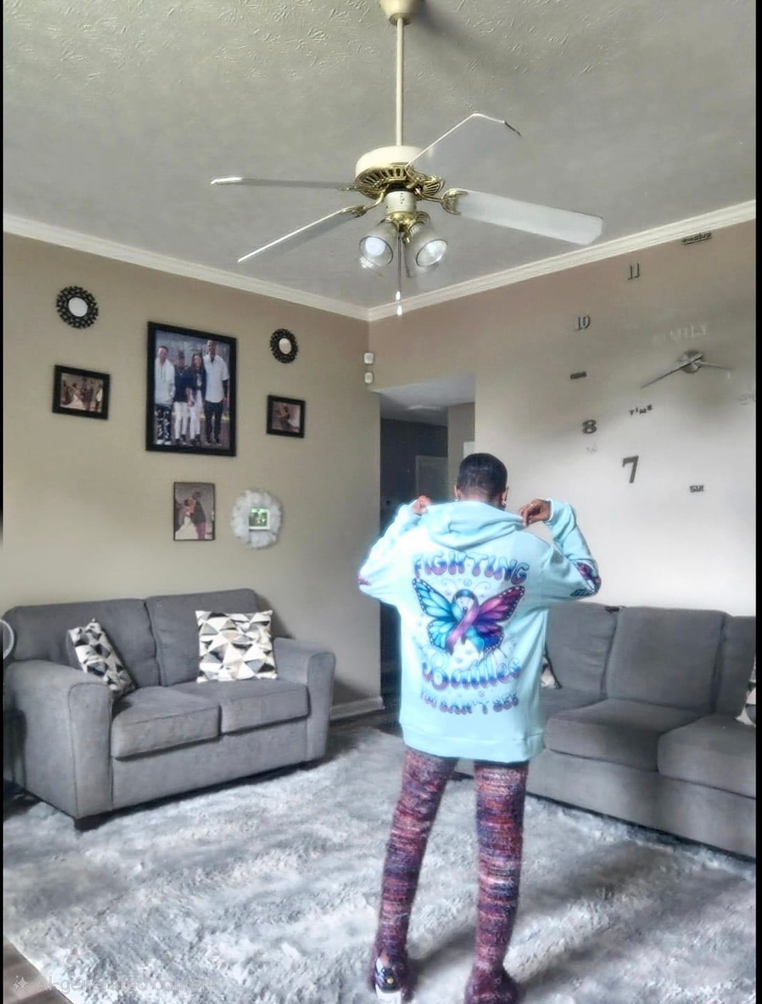 Customer photo review of FIGHTING BATTLES YOU CAN'T SEE BUTTERFLY SUICIDE PREVENTION AWARENESS ALL OVER PRINT - TYQY2208251