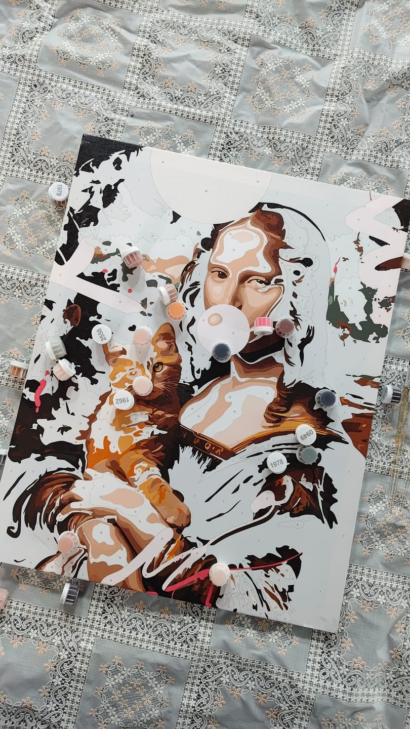 Customer photo review of Mona and the Cat | Paint by Number