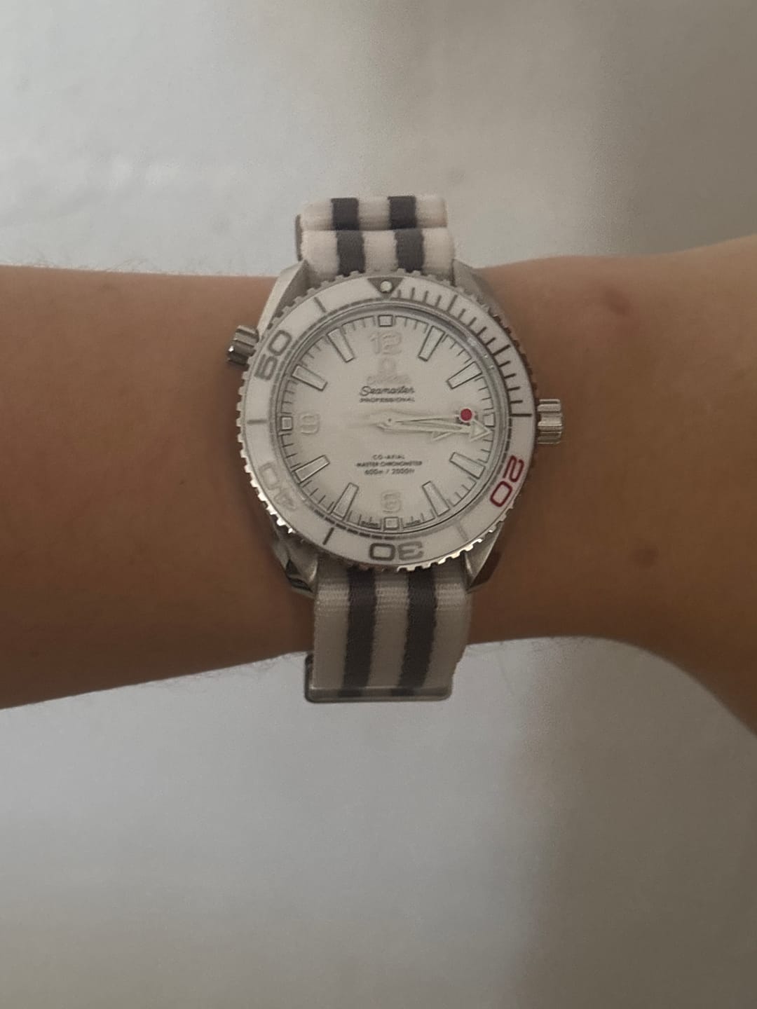 Customer photo review of White Bond Premium Nylon Watch Strap