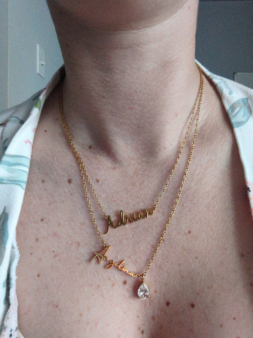 Customer photo review of Signature Name and Birthstone Necklace