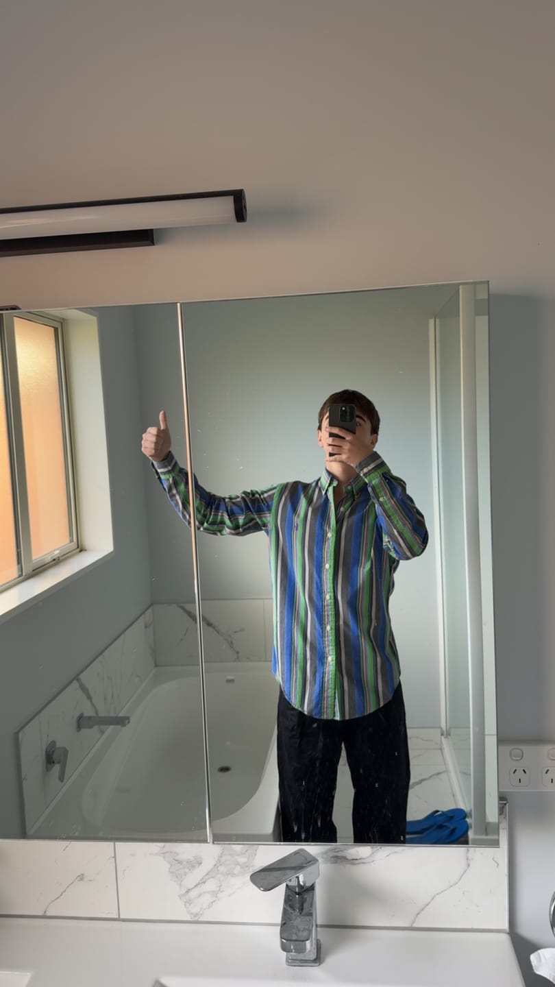 Customer photo review of Vintage Ralph Lauren Golf Striped Shirt (S)