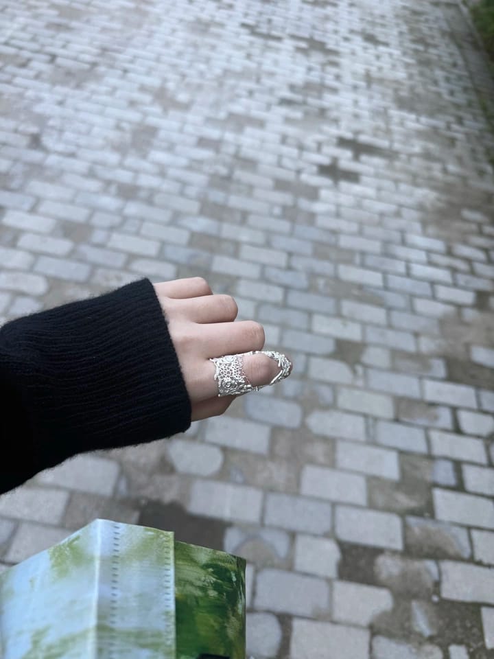 Customer photo review of Rebellious Tenderness Baroque Lace Adjustable Ring™