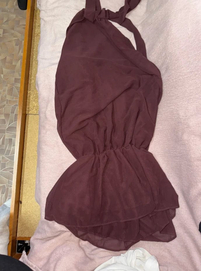 Customer photo review of Eden Halter Backless Mini Dress