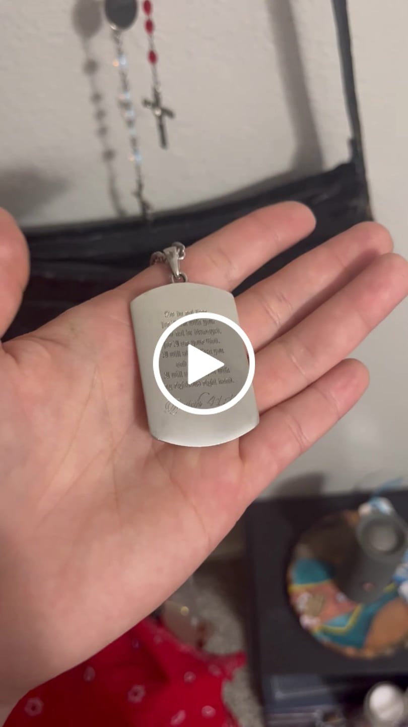Customer video review of Archangel Michael Pendant