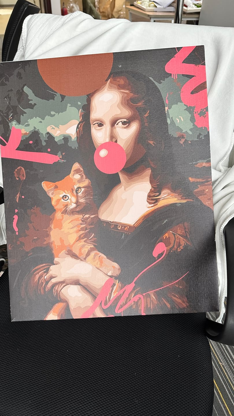Customer photo review of Mona and the Cat | Paint by Number