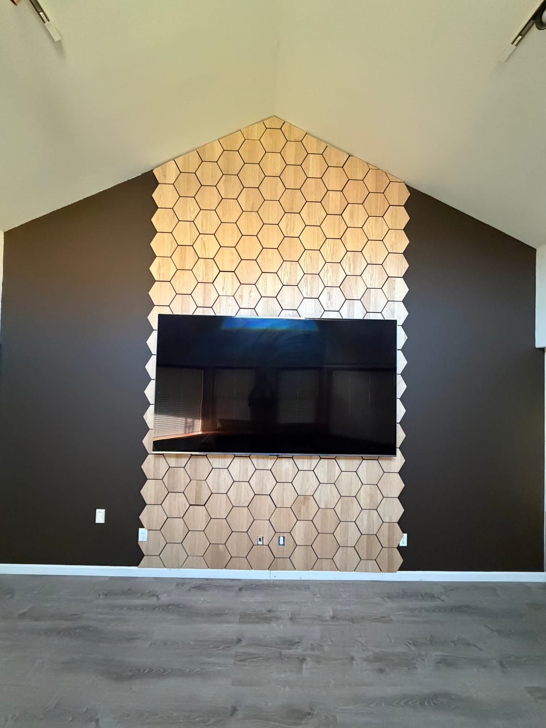 Customer photo review of Hexagon Acoustic Panel | Natural Oak 32 Inch (4 Panels per Box) | Wall Decor