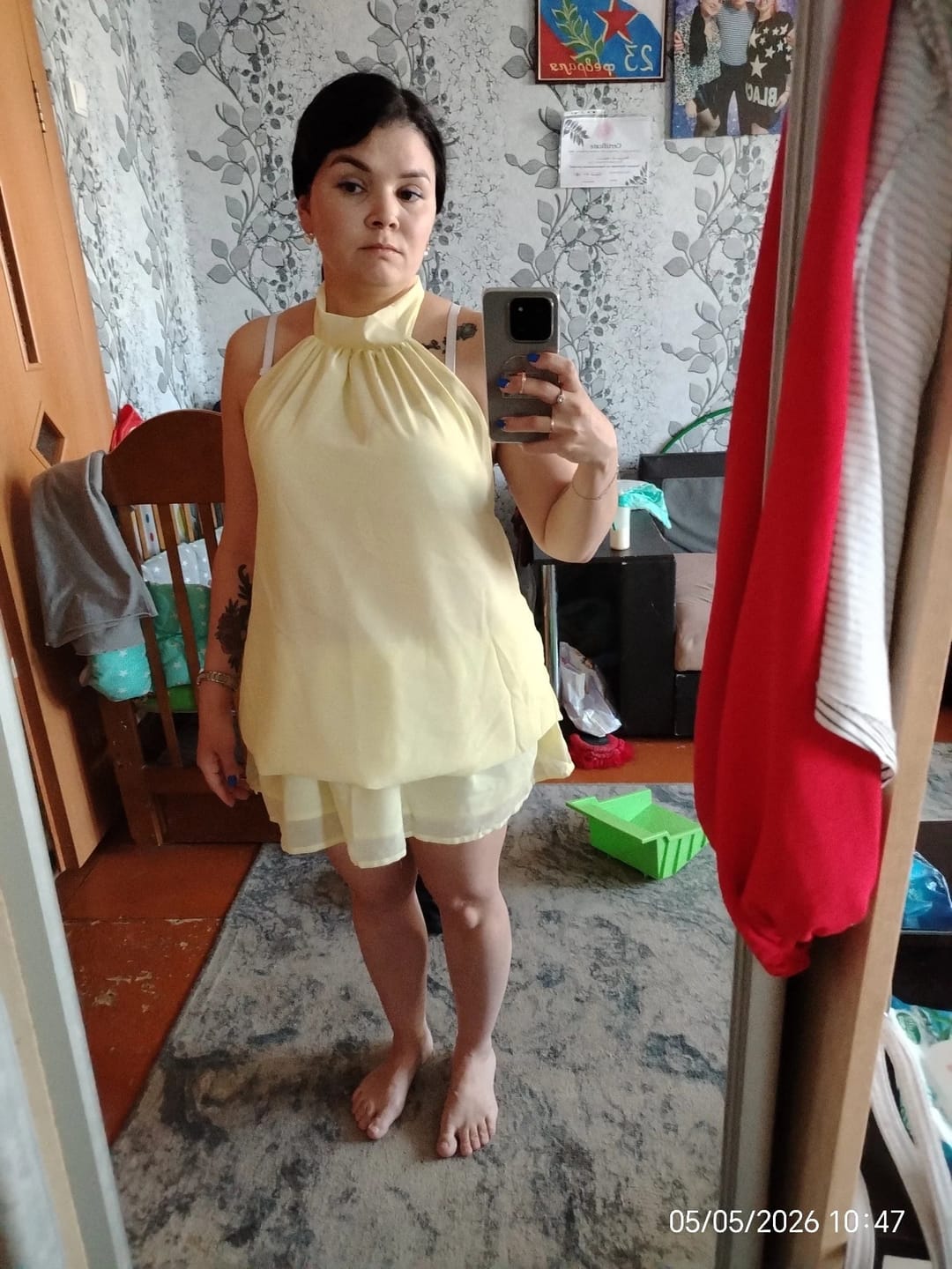 Customer photo review of Eden Halter Backless Mini Dress