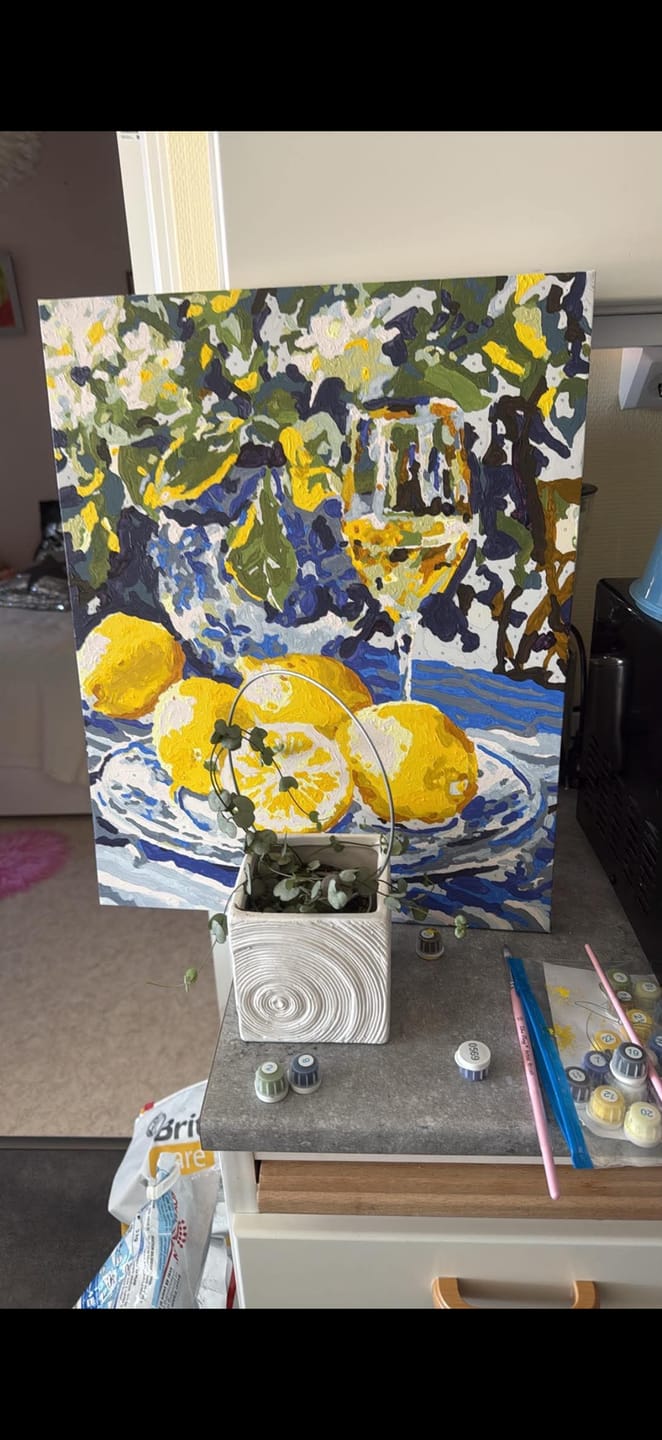 Customer photo review of Blooming Oranges | Paint by Number