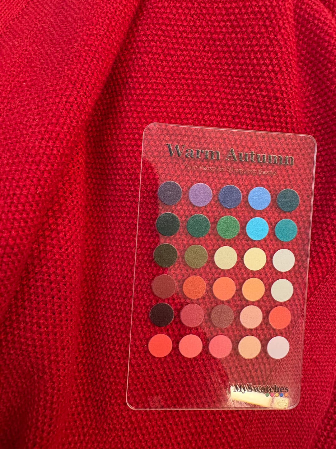 Customer photo review of Personal Swatch Card
