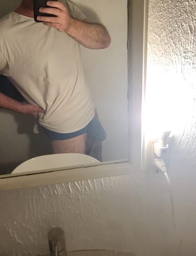 Customer photo review of 2 Pack Men's 3D Pouch Low-Rise Slim-Fit Trunks
