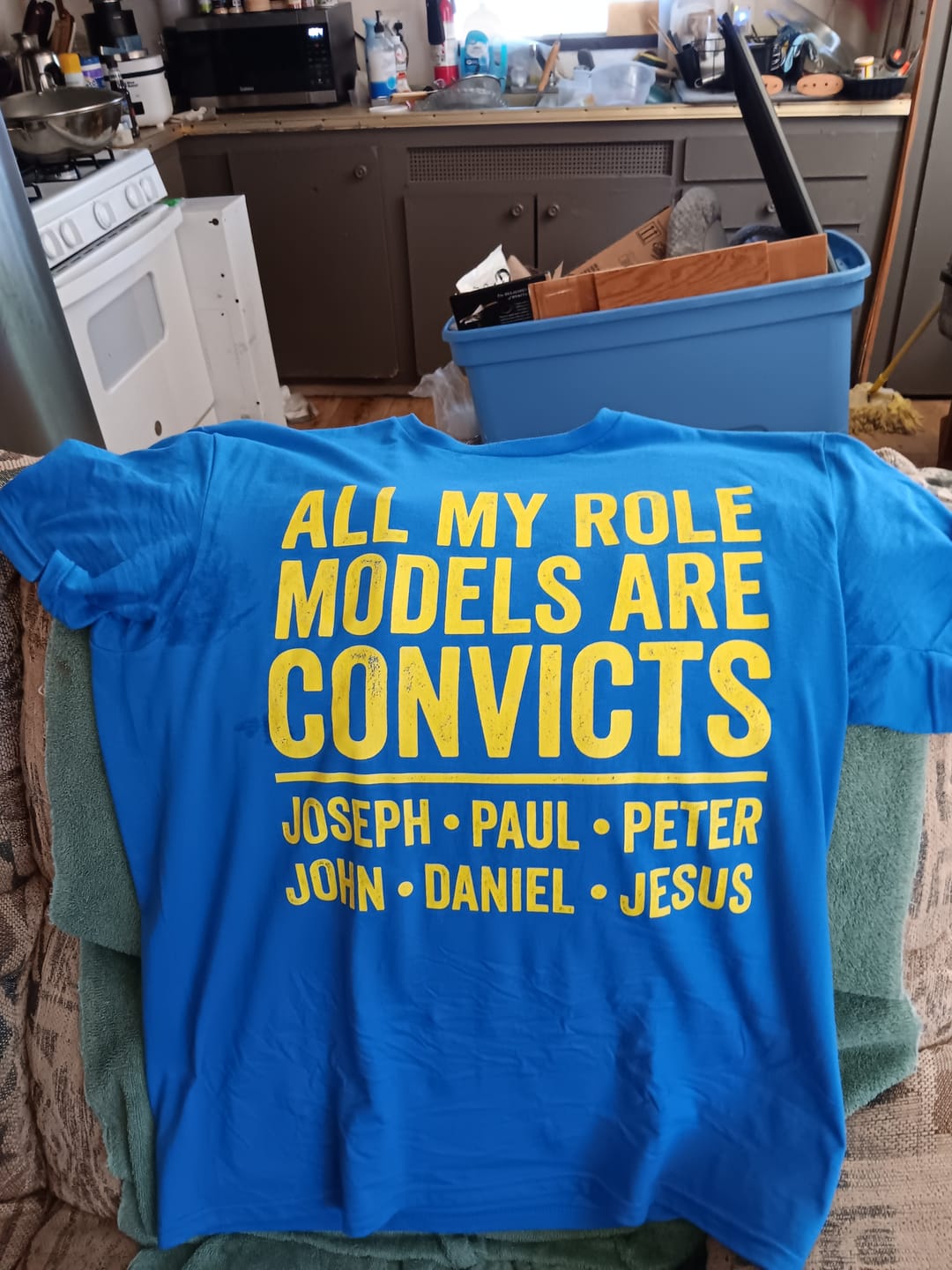 Customer photo review of Role Model Convicts T-Shirt