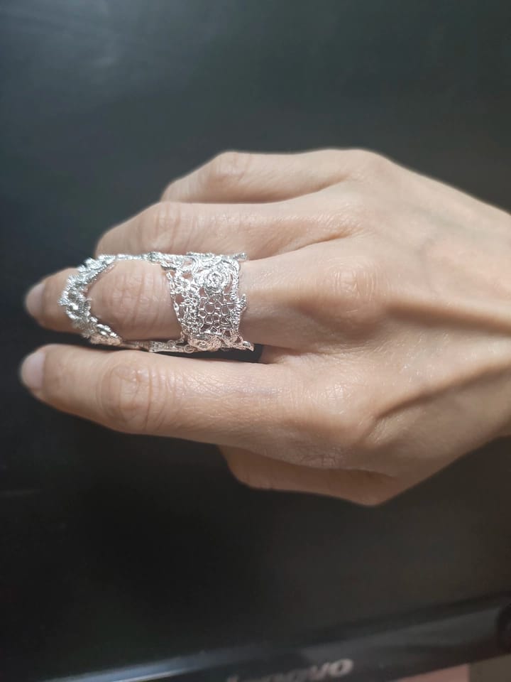 Customer photo review of Rebellious Tenderness Baroque Lace Adjustable Ring™