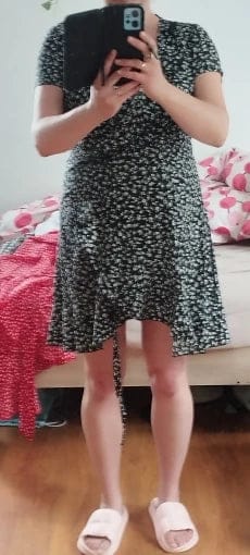 Customer photo review of Celeste Floral V-Neck A-Line Mini Dress
