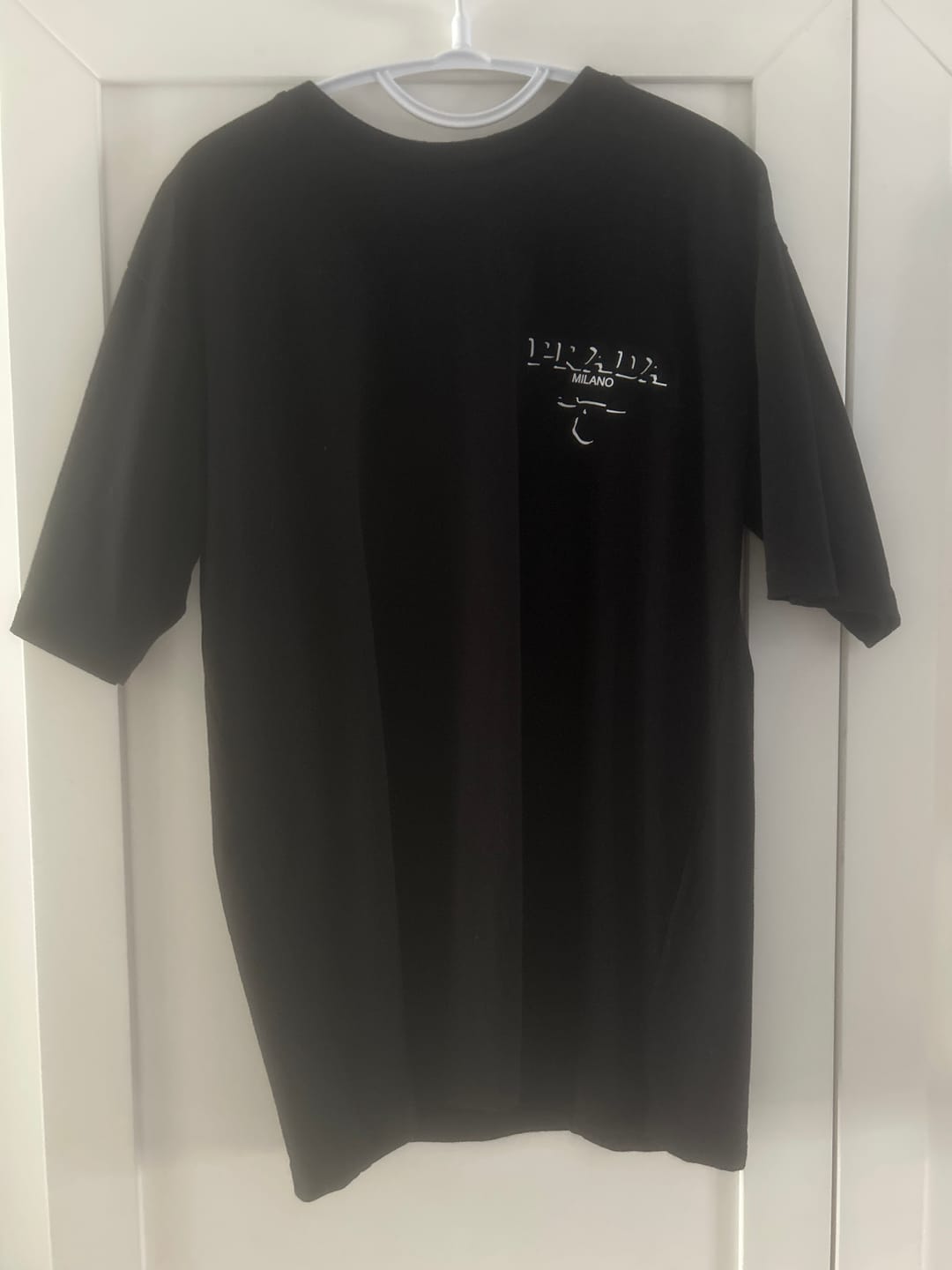 Customer photo review of T-shirt PRADA logo in rilievo nera