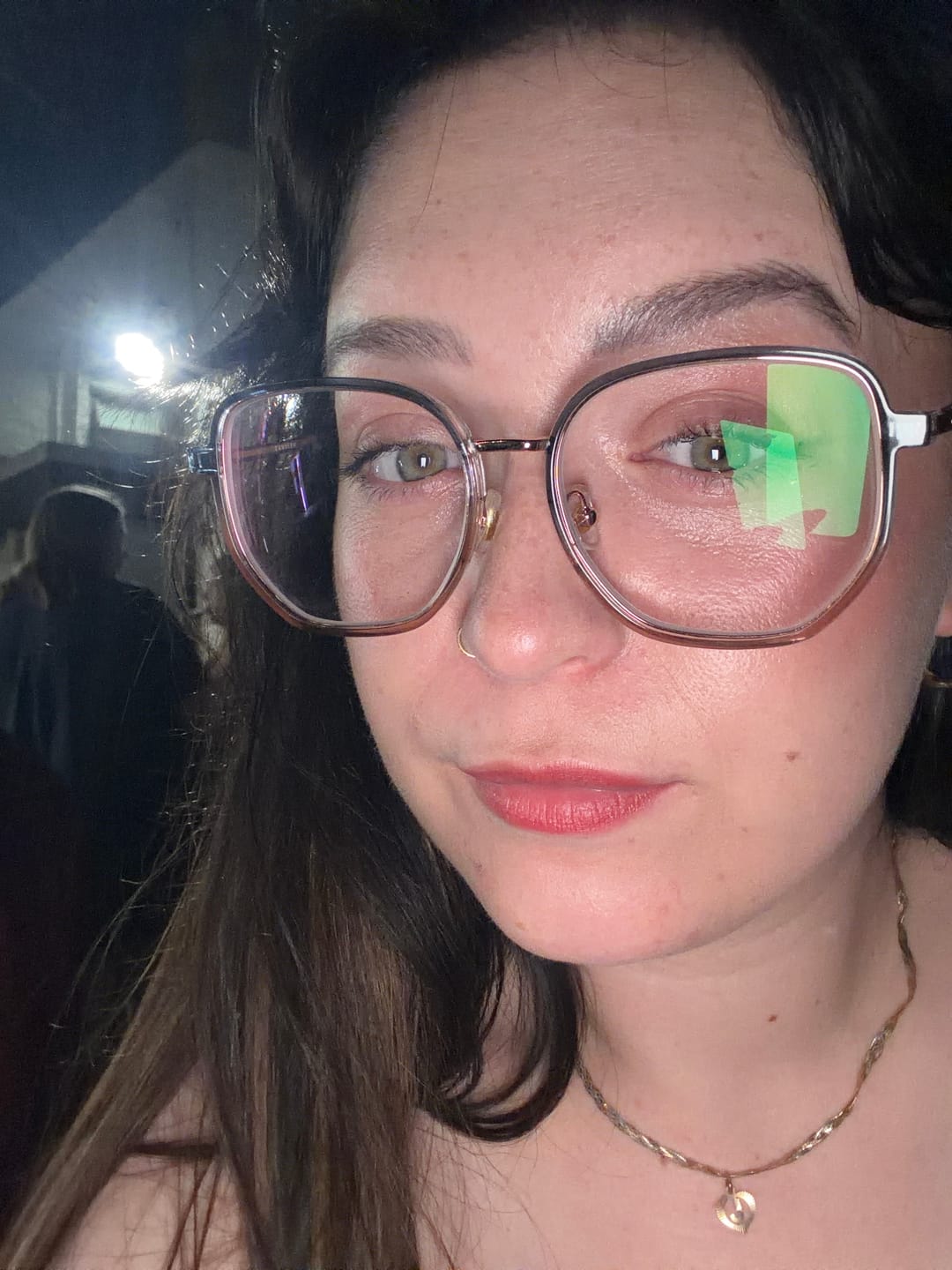Customer photo review of Angela | TR90 Gemometric Magnetic Clip-on Eyeglasses Sunglasses | ZanyLen