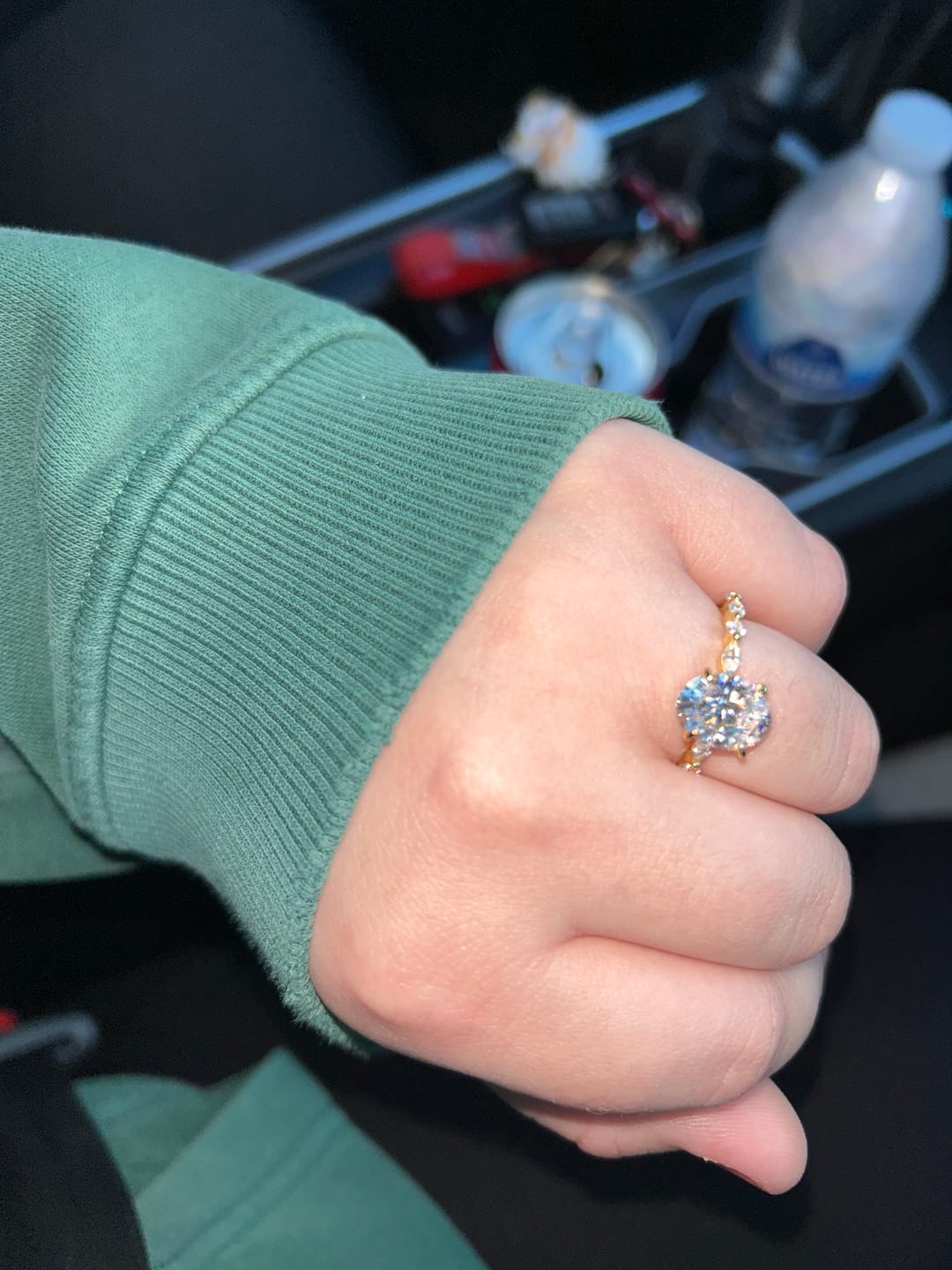 Customer photo review of 3CT Oval Cut Cubic Zirconia Promise Ring in Sterling Silver