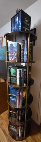 Customer photo review of Flycity 3-5 Tier Rotating Bookshelf With 360° Spinning Display