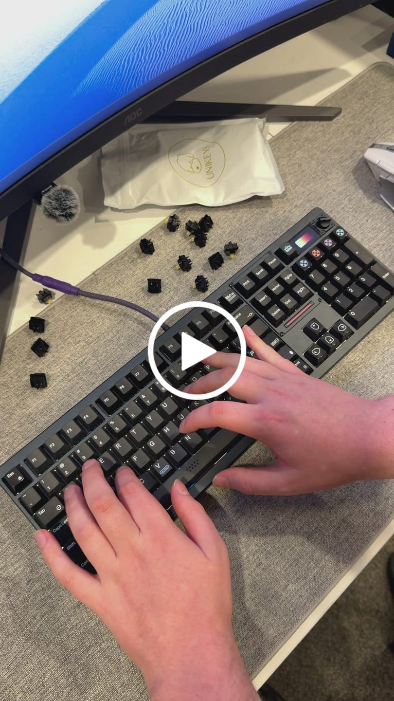 Customer video review of KEYGEEK Y3 LINEAR SWITCH FACTORY LUBED (10PCS)